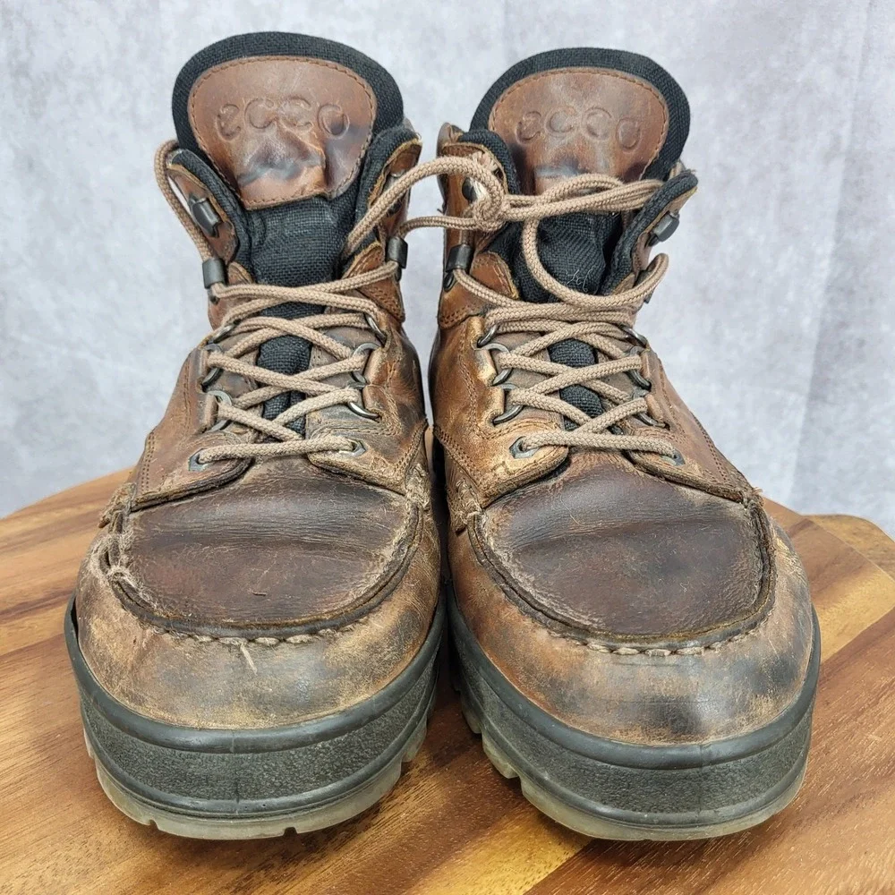 Ecco‎ Track II Hiking Boots Mens 46 U.S. 12 / 12.5 Brown Leather Waterproof